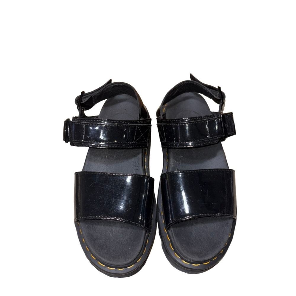 Dr. Martens VOSS Black Patent Leather Platform Sandals   Size: US 8